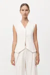 St Agni Minimal Tailored Vest In Ivory