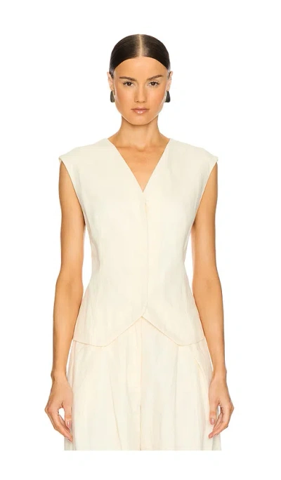 St Agni Minimal Tailored Vest In Ivory