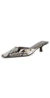 St Agni Mira Embossed Leather Mules In Python