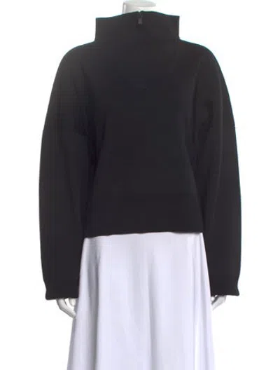 Pre-owned St Agni Mock Neck Long Sleeve Sweatshirt In Black