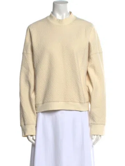 Pre-owned St Agni Mock Neck Long Sleeve Sweatshirt In Neutral