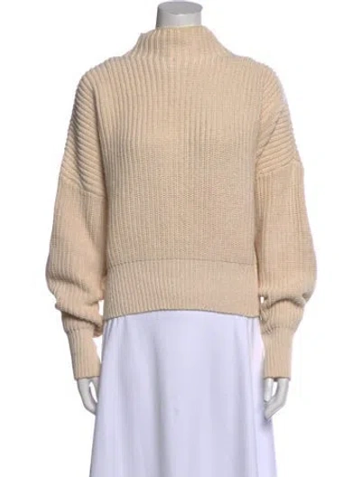 Pre-owned St Agni Mock Neck Long Sleeve Sweatshirt In Neutral
