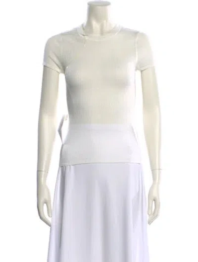 Pre-owned St Agni Mock Neck Short Sleeve Top W/ Tags In Neutral