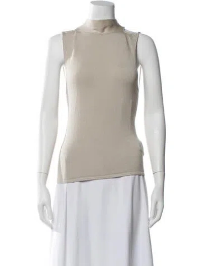 Pre-owned St Agni Mock Neck Sleeveless Top W/ Tags In Gray