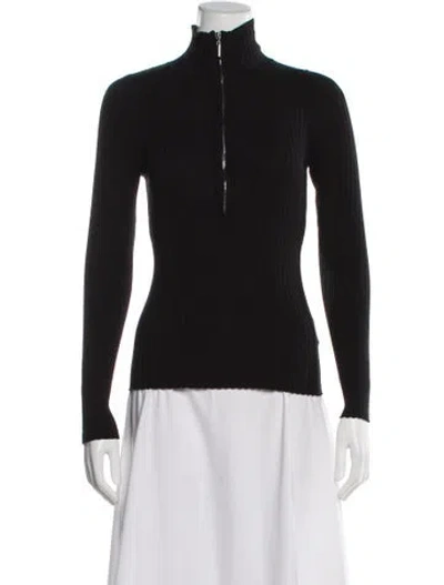 Pre-owned St Agni Mock Neck Sweater In Black