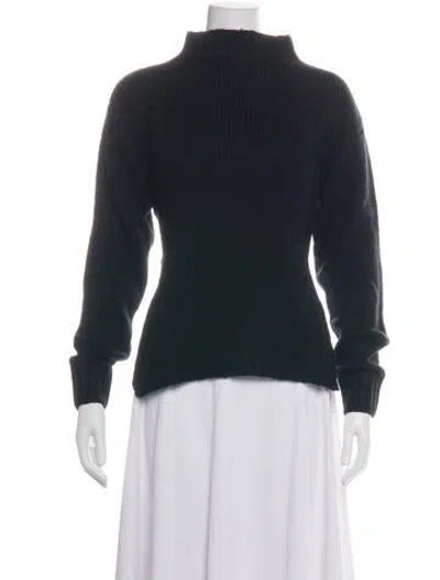 Pre-owned St Agni Mock Neck Sweater In Black