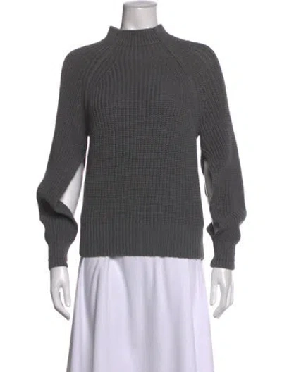 Pre-owned St Agni Mock Neck Sweater In Grey