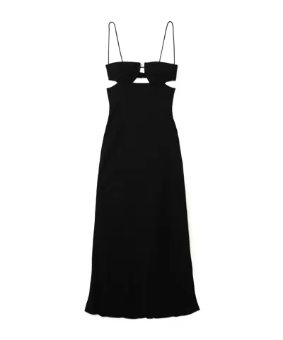 St Agni Net Sustain Resort Cutout Twill Maxi Dress In Black