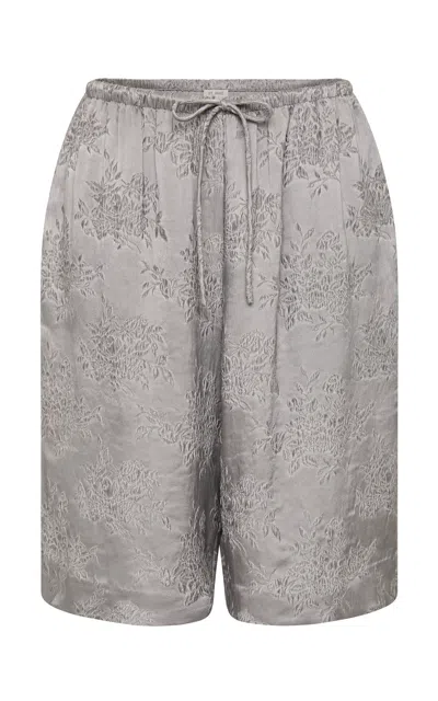 St Agni St. Agni Nouveau Jacquard Silk-blend Shorts In Grey