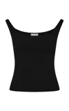 St Agni St. Agni Off Shoulder Knit Cotton Top In Black
