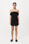 St Agni Off-the-shoulder Jersey Mini Dress In Black