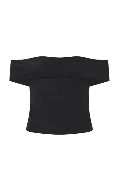 St Agni Off-the-shoulder Jersey Top In Black