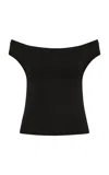 St Agni Off-the-shoulder Organic-cotton Top In Black