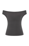 St Agni Off-the-shoulder Organic-cotton Top In Gray