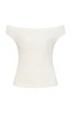 St Agni Off-the-shoulder Organic-cotton Top In White
