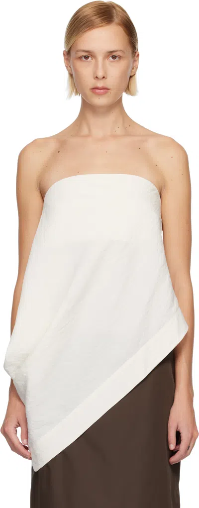 St Agni Off-white Cloud Asymm Drape Top