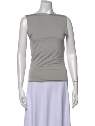 Pre-owned St Agni Off-the-shoulder Sleeveless Top In Grey