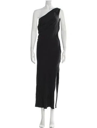 Pre-owned St Agni One-shoulder Long Dress In Black
