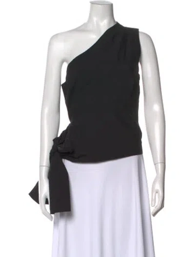 Pre-owned St Agni One-shoulder Sleeveless Top In Black