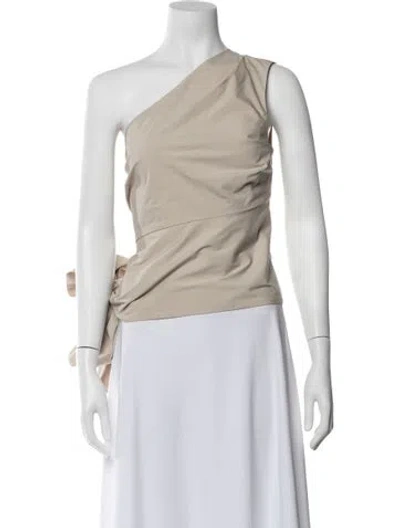 Pre-owned St Agni One-shoulder Sleeveless Top In Neutrals