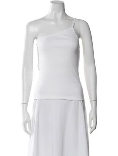 Pre-owned St Agni One-shoulder Sleeveless Top In White