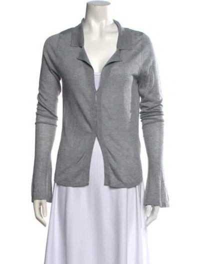 Pre-owned St Agni Open Front Sweater In Grey