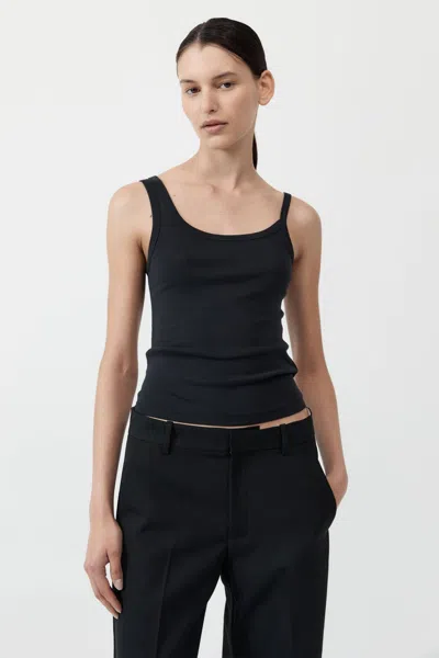 St Agni Organic Cotton Asymm Tank In Black