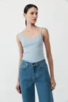 St Agni Organic Cotton Asymm Tank In Blue