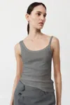 St Agni Organic Cotton Asymm Tank In Pewter Grey