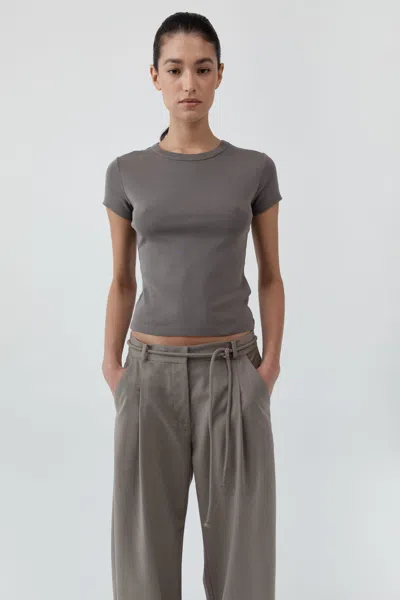St Agni Organic Cotton Baby Tee In Brown