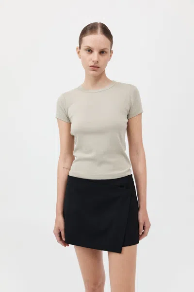 St Agni Organic Cotton Baby Tee In Moss Grey