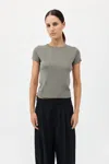 St Agni Organic Cotton Baby Tee In Smokey Olive