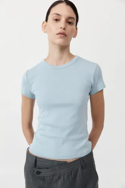 St Agni Organic Cotton Baby Tee In Stone Blue
