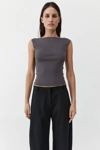 St Agni Ballerina Organic Cotton-jersey Top In Blue