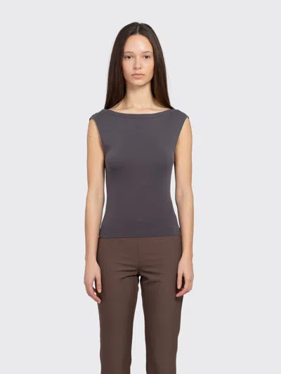 St Agni Ballerina Organic Cotton-jersey Top In Gray