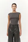 St Agni Organic Cotton Ballerina Top In Brown