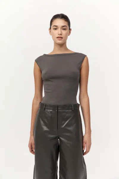 St Agni Organic Cotton Ballerina Top In Brown