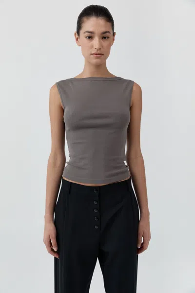 St Agni Organic Cotton Ballerina Top In Brown