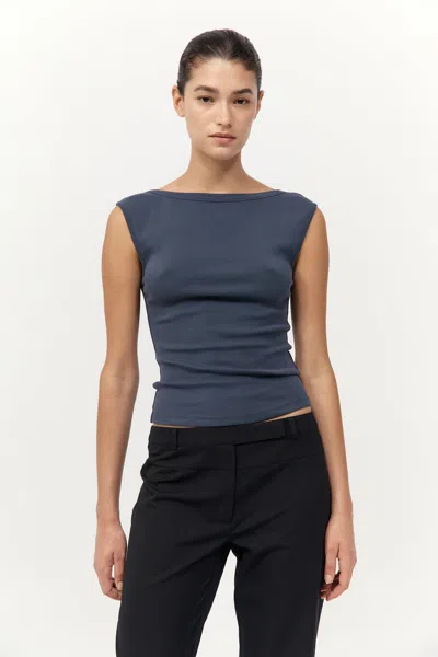St Agni Organic Cotton Ballerina Top In Gray