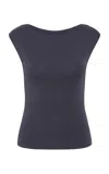 St Agni Organic Cotton Ballerina Top In Navy