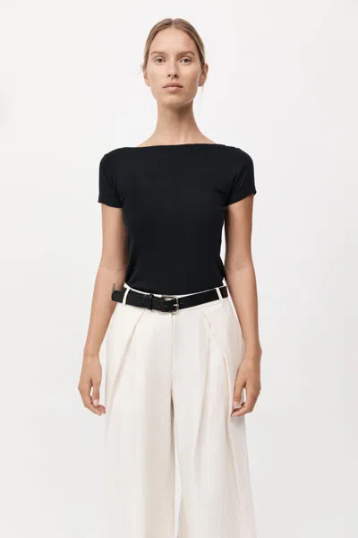 St Agni Organic Cotton Ballet Top In Black