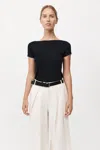 St Agni Organic Cotton Ballet Top In Jet Black