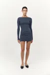 St Agni Organic Cotton Bateau Dress In Gray