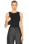 St Agni Organic Cotton Bateau Tank In Jet Black