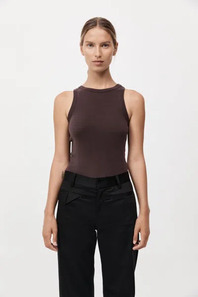 St Agni Organic Cotton Bateau Tank In Raisin