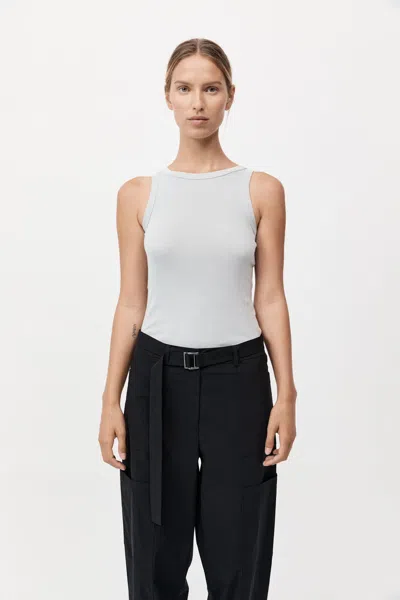 St Agni Organic Cotton Bateau Tank In Silver