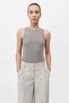 St Agni Organic Cotton Bateau Tank In Slate