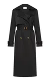 St Agni Organic Cotton-blend Trench Coat In Black