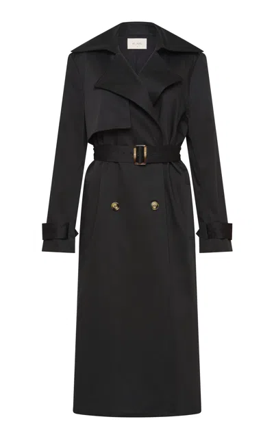 St Agni Organic Cotton-blend Trench Coat In Black