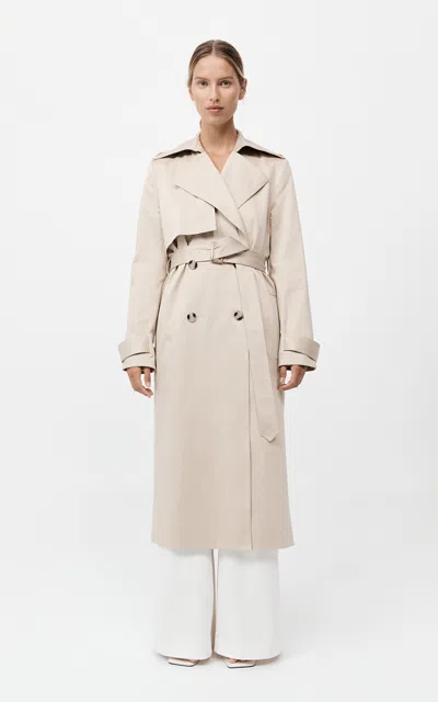 St Agni Organic Cotton-blend Trench Coat In Off-white
